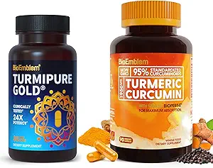 BioEmblem Turmeric Curcumin Supplement mit BioPerine Turmeric Curcumin mit klinisch untersucht TurmiPure