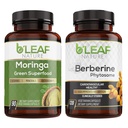 B’Leaf Nature Moringa & Berberine Bundle - Non-GMO, Vegan, Gluten-Free Capsules for Daily Wellness - 1100mg Berberine + 1000mg Moringa - Metabolic and Cardiovascular Support, Energy and Immune Health
