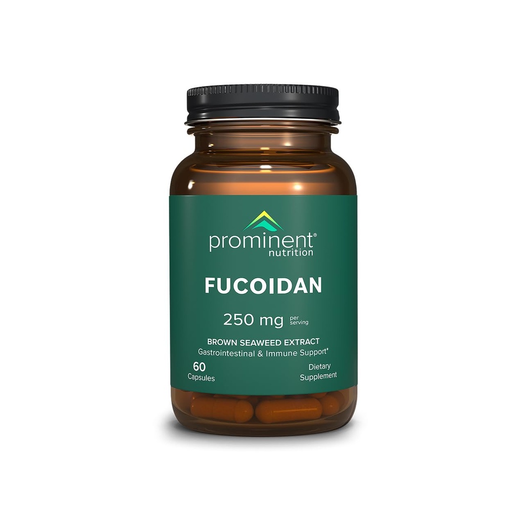 Prominent Nutrition Fucoidan Gut Health & Immun Support Supplement – 250mg, 60 Count – Premium Brown Seaweed Extract - Immunsystem & Verdauungsergänzung - 1 Pack