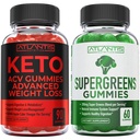 Keto ACV Gummies Advanced Weight Loss 90 Gummies + Supergreens 60 Gummies