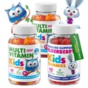 DR. MORITZ Elderberry Gummies for Kids (60 Count) and Kids Multivitamin Gummies Bundle (120 Count, 2 Pack) - for Children’s Immune Support and Overall Health - Toddler Vitamins Supplement