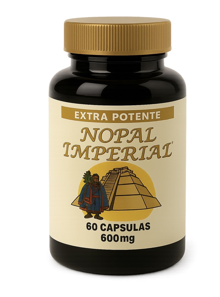 Nopal Imperial Extra Potent – Dietary Supplement in 600mg Capsules – 60 Capsules per Bottle – Traditional Design – Daily Use – Plant-Based Formula – Non-Stimulant Product
