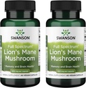 Swanson Full Spectrum Lion's Mane Mushroom - Brain Health Supplement zum Support Memory, Focus & Clarity* - Kann auch Immun-, Herz- & Verdauungs-Gesundheit - Gluten-Free & Non-GMO - 60 Kapseln (2 Packung)