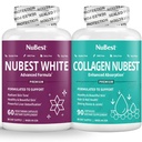 NuBest Beauty Bundle White Skin Brightening + Collagen Hydrolyzed Peptides for Max Absorption, Radiant Skin & Hair, Non-GMO