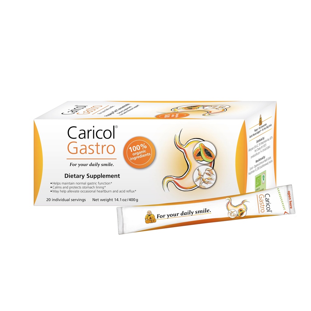 OMNi BiOTiC Caricol Gastro Papaya Supplement – Natural Heartburn Relief & Acid Reflux Support – Organic Papaya & Oat Formula – Soothes Acid Reflux, Protects Stomach Lining, Gentle Digestive Aid