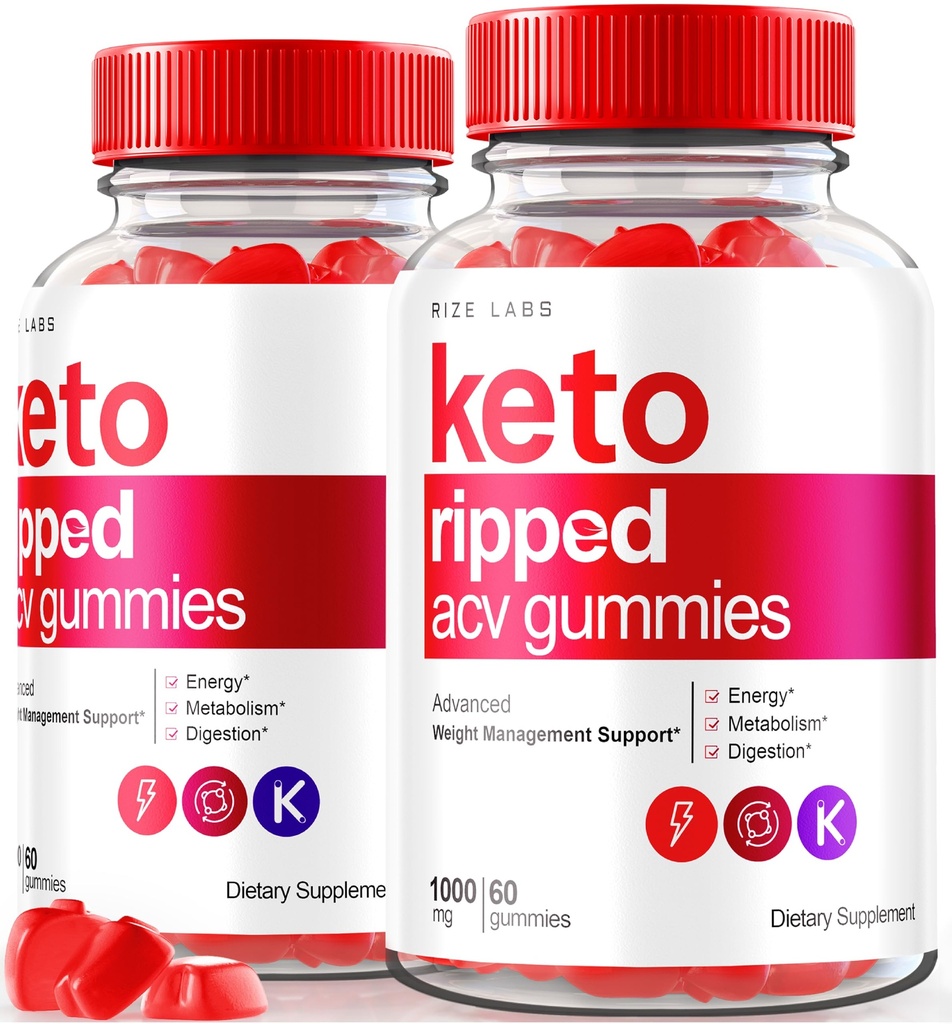(Pack of 2 Keto Ripped ACV Gummies, Advanced Weight Loss Support 1000mg, All Natural Apple Cider Vinegar with Mineral, Keto+ACV Reviews (120 Gummies)
