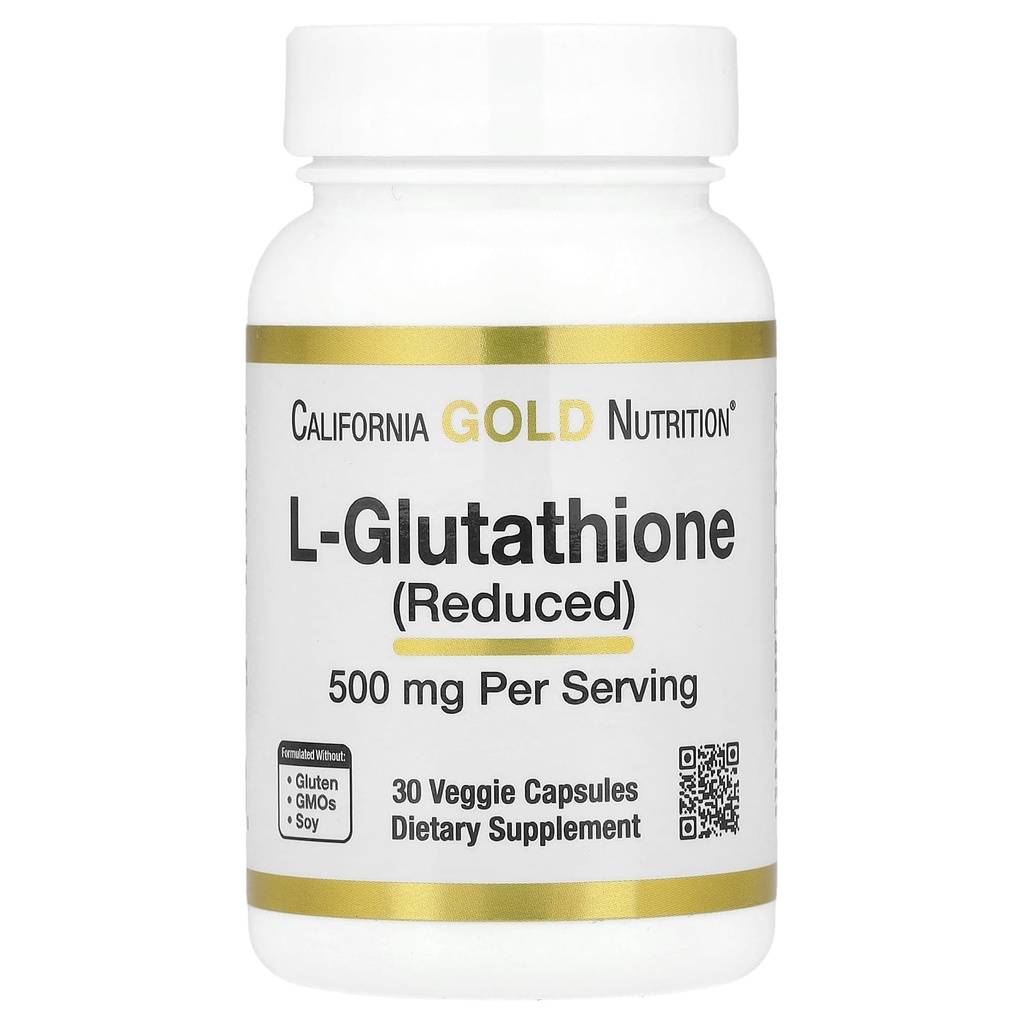 California Gold Nutrition L-Glutathione (reduziert), 500 mg, 30 Veggie Kapseln