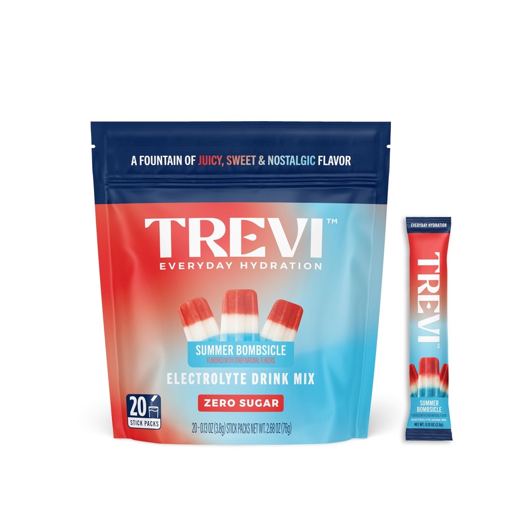 TREVI™ Everyday Sugar Free Electrolytes - Essential Drink Mix Hydration Powder Packets - 20 Count - Summer Bombsicle