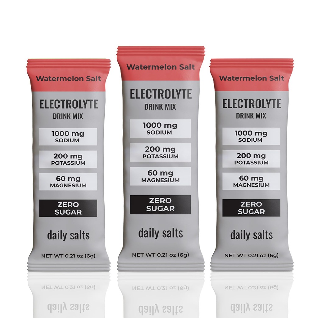 Electrolyte Drink Mix – Hydration Packets | Watermelon Salt | Zero Sugar | Key Nutrients: Sodium, Magnesium, Potassium | Supports Keto & Fasting | 30 Count