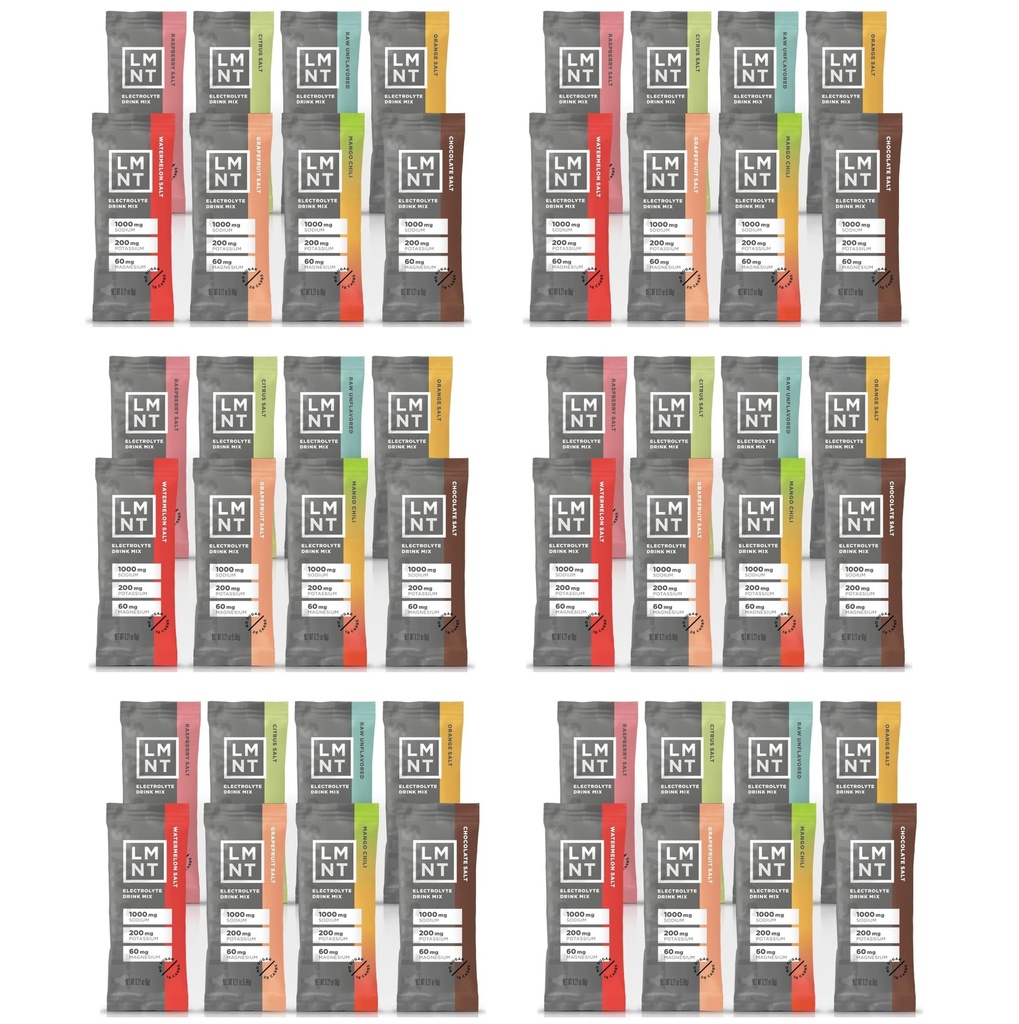 LMNTT Zero Sugar Electrolytes - Sample Pack | Drink Mix | 48-Count