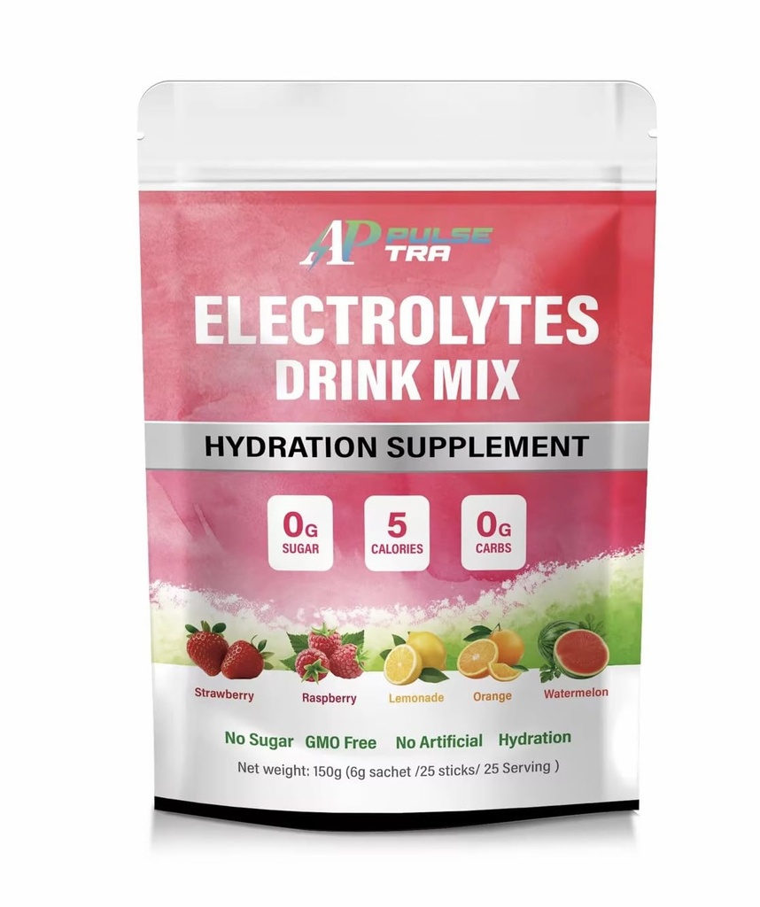 Zero Sugar Electrolytes - Variety Pack | Electrolytes Drink Mix | 25-Count |Strawberry,Raspberry, Lemonade,Orange, Watermelon