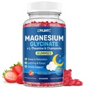 Magnesium Glycinate Gummies 500mg with L-Theanine & Chamomile for Calm, Sleep, Stress Relief, Sugar Free, Vegan, Non-GMO - Strawberry Flavor, 60 Count