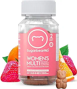 Sugarbear Women's Multivitamin Gummis mit Collagen, Glutathion, Omega-3 und Vitaminen - Vegan, Chewable Daily Supplement (1 Monat)