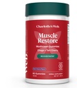 Charlotte's Web Muscle Restore Mushroom Gummies for Adults — Chaga & Tart Cherry Supplement for Muscle Recovery and Fatigue — Vegan, Kosher, Non-GMO (Dark Cherry Flavor, 30 Servings)