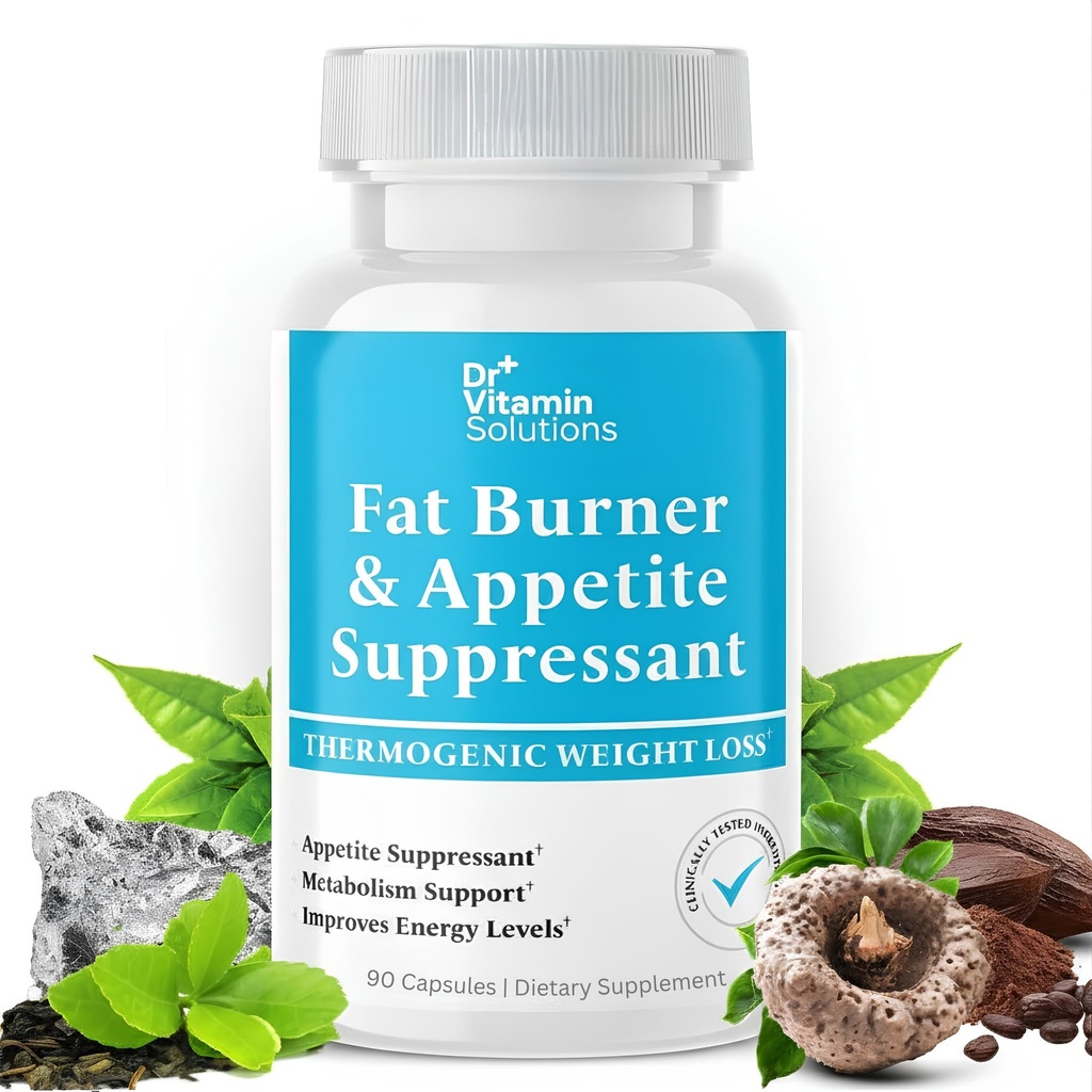 Fat Burner for Women & Men - Appetite Suppressant for Weight Loss - Pills w/Metabolism Booster Thermogenic Weight Loss Supplement - Chromium, Caffeine & Green Tea - 90 Capsules