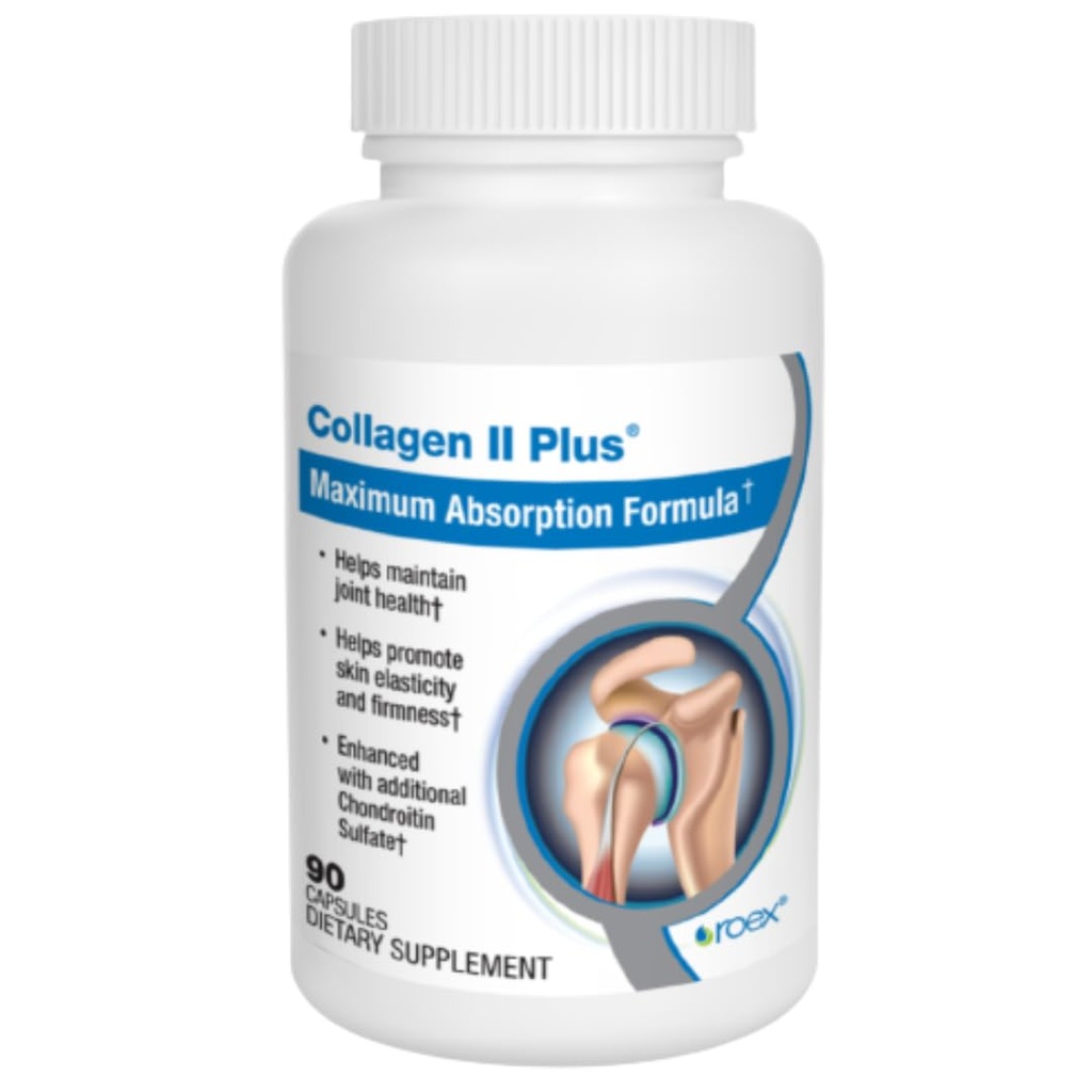 Roex Vitamine | Collagen II Plus | Gemüsekapseln | Organic | Joint Health | Anti-Aging | 90 Count