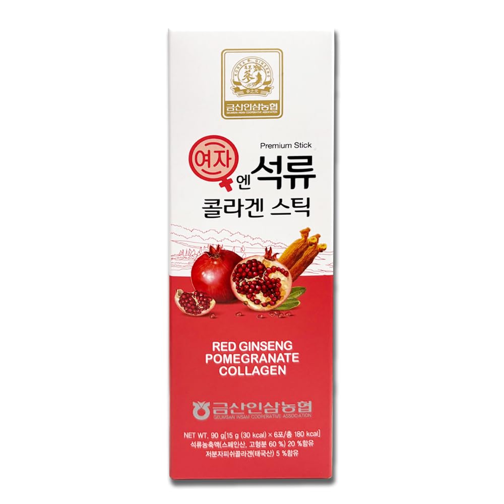 Korean Beauty Baekje Geumsan Women's Pomegranate Collagen Jelly Stick 5.1oz / 6 Count (1 Pack)