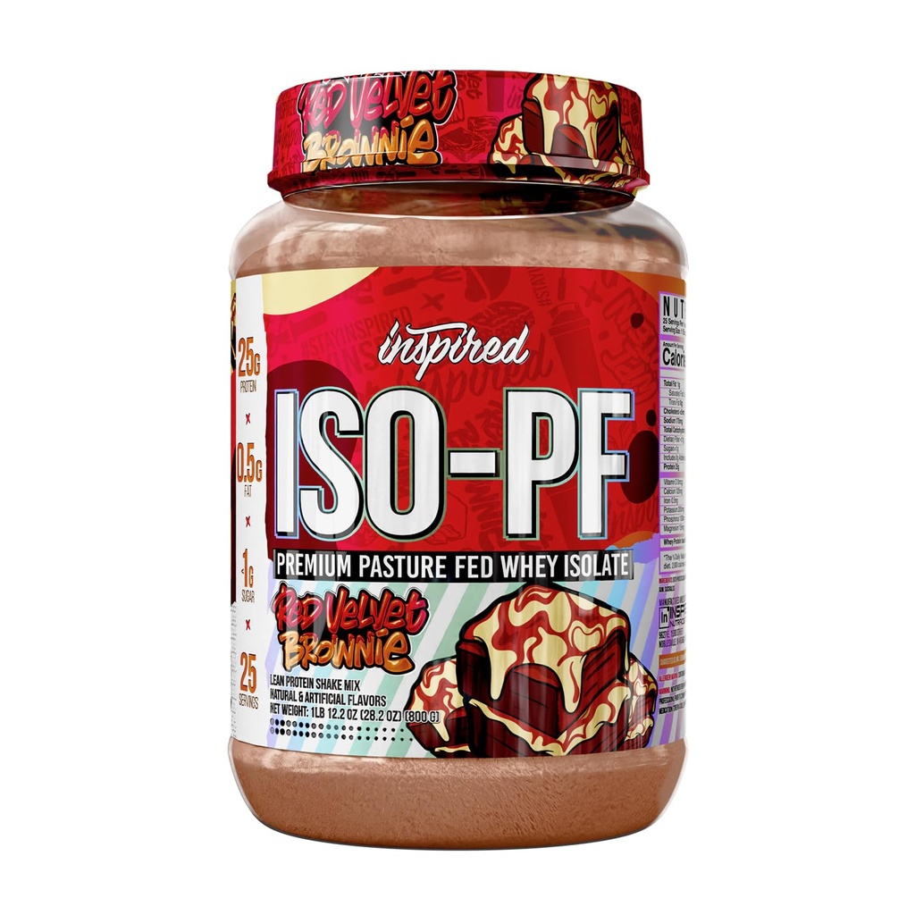 Inspired ISO-PF Pasture Fed Whey Protein Isolate – 25g Protein, Low Carb & Lactose Free – Grass Fed Post Workout Protein Powder