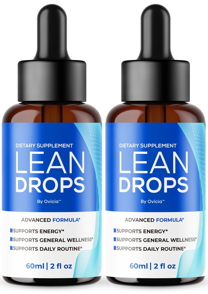 (2 Pack) Lean Drops - Lean Drops Liquid Advanced Formula Reviews, LeanDrops Daily Support Premium Formula Maximum Strength All Natural Ingredients Health and General Wellness, 2 Bottles for 2 Months