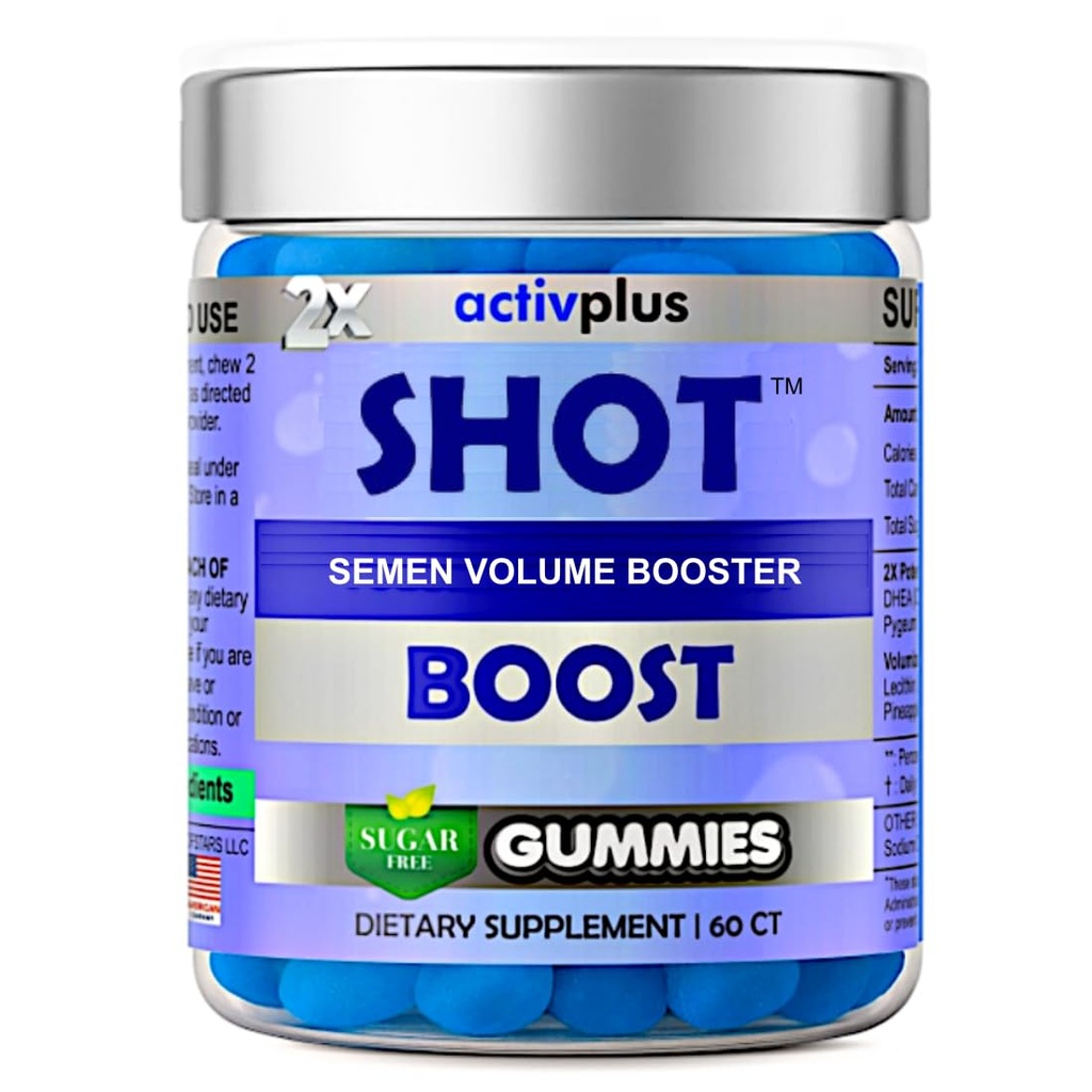 Semen Volume Booster Maximizer 2X Load - Male Fertility - Pineapple & Blueberry Sugar Free 60 Gummies
