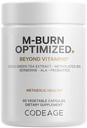 Codeage M-Burn Optimized Supplement - Decaffeinated Green Tea Std. to 50% EGCG, Berberine, Akkermansia, Vitamin B12 - Probiotics - Vitamins - 60 Capsules