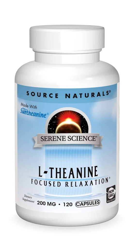 Quelle Naturals Serene Science L-Theanin, Made with Suntheanine, for Focused Relaxation, 200 mg - 120 Kapseln