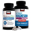 Force Factor Akkermansia Probiotics & Postbiotics, with 1 Billion AFUs Akkermansia Muciniphila, Prebiotics & Chromax Chromium, Ultimate Magnesium Glycinate, Bone Strength 120 Tablets