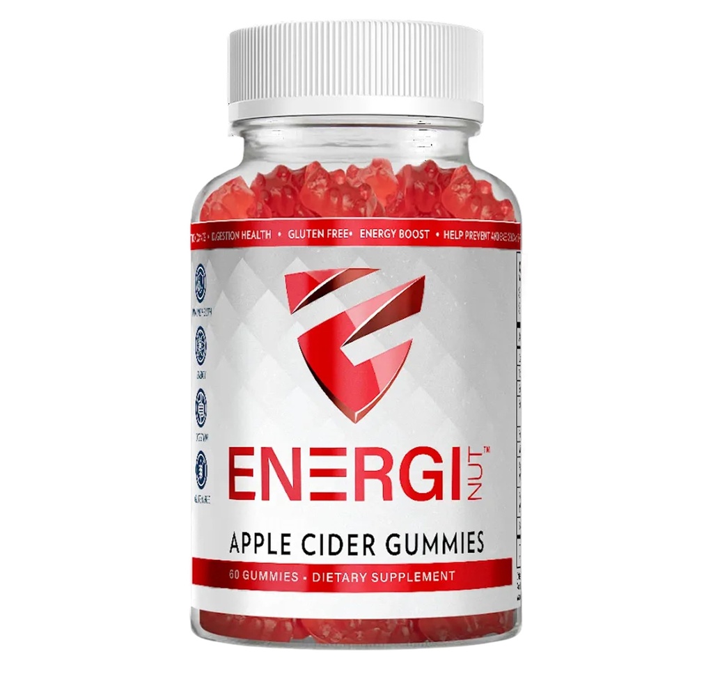 ENERGI Apple Cider Vinegar Gummies, 1000mg Per Serving, with Folic Acid, Vitamin B12, and Pomegranate & Beet Juice, Immune Support Supplement, 60 ACV Gummies