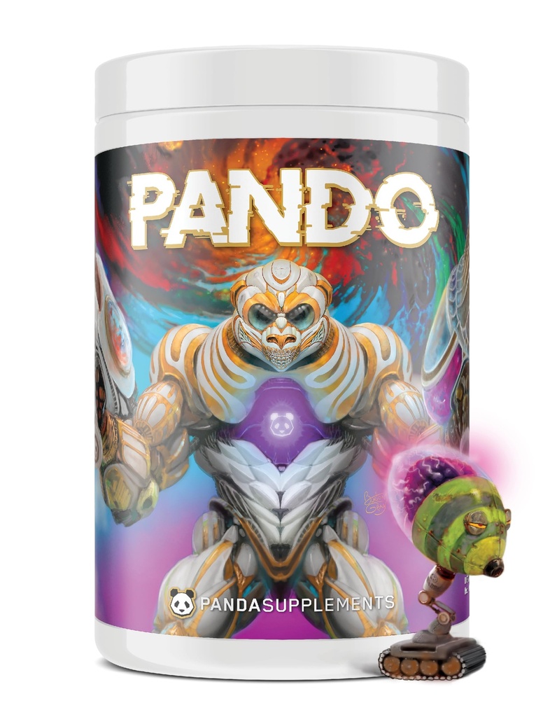 Underground Bio Labs Panda Supps: Pando Pre-Workout | 400mg Fast and Extended Release Caffeine | 6G L-Citrulline for Maximum Pumps and Endurance | 25 Servings (Berry Lime Reactor)