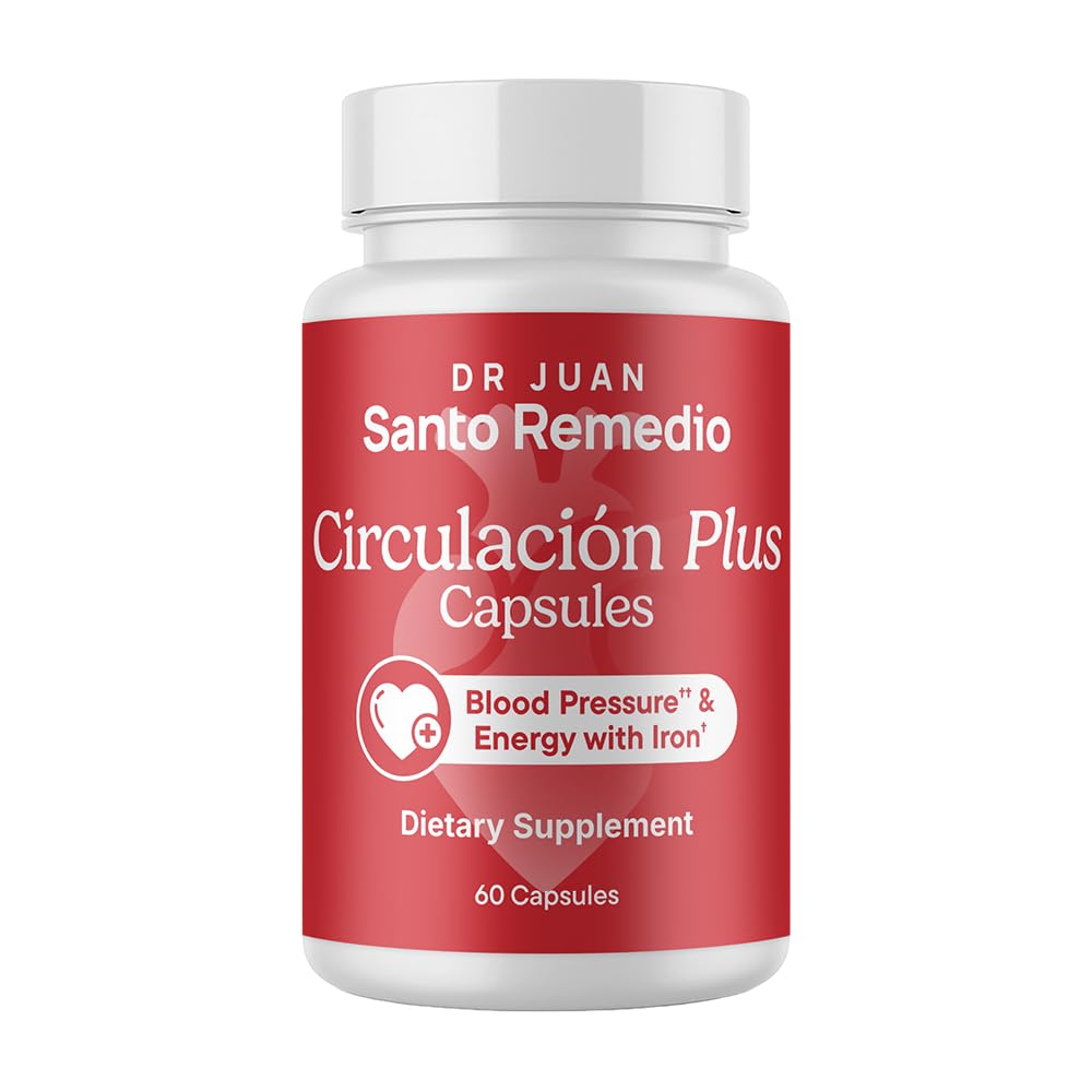Santo Remedio Circulacion Plus Capsules, Iron & Beetroot Extract Supplement for Blood Circulation & Cardiovascular Support, Supports Healthy Blood Pressure & Red Blood Cell Production, 60 Capsules