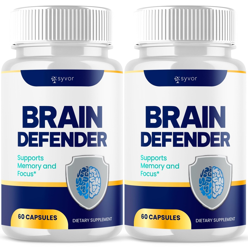 (2 Pack) Brain Defender Supplement Pills, Official Brain Defender Advanced Formula Nootropic Capsules, All Natural Health and Wellness Support Formula Maximum Strength Braindefender (120 Capsules)