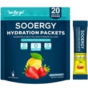 Electrolytes Powder Packets Sugar Free Hydration Packets, Liquid Daily IV Electrolyte Drink Mixex for Rehydration with Electrolytes, Vitamins, 0 Calorie, Lemon Strawberry Flavor, 20 Sticks