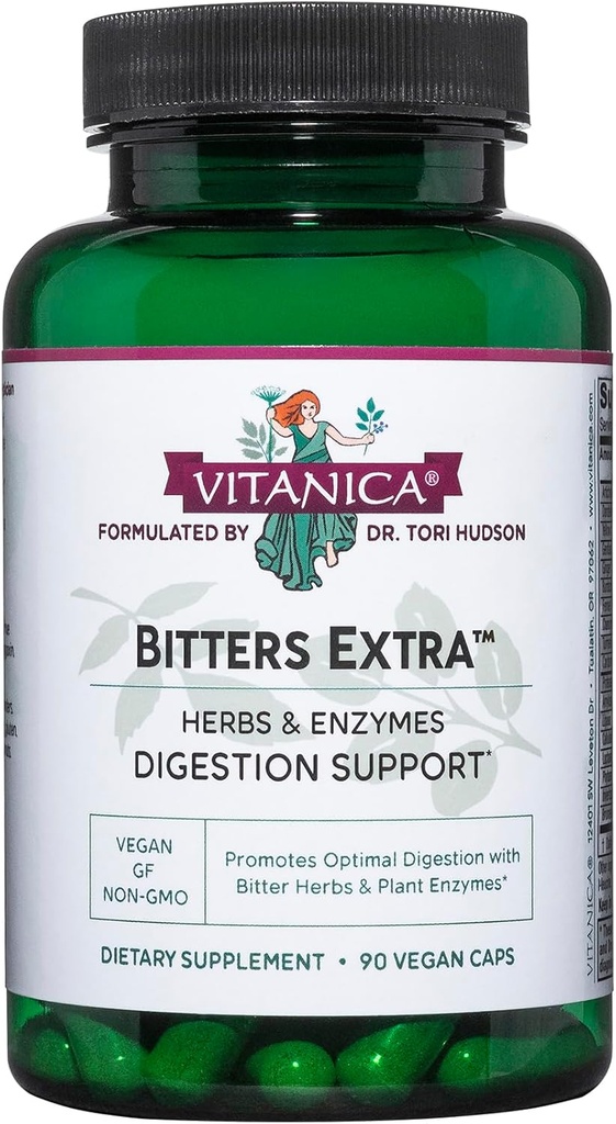 Vitanica Bitters Extra, Verdauungsunterstützung, Vegan, 90 Kapseln