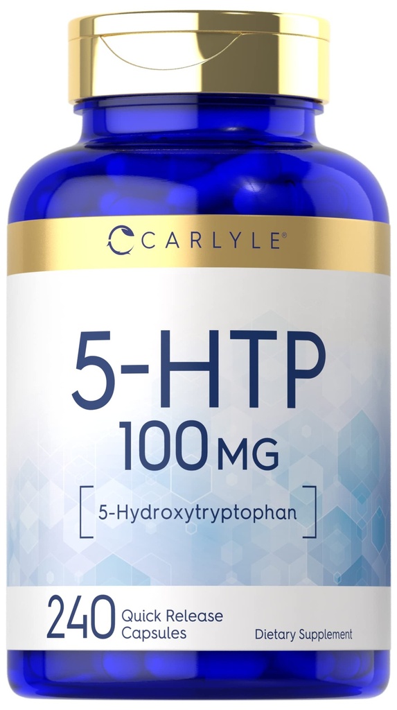 Carlyle 5HTP | 100mg | 240 Kapseln | 5 Hydroxtryptophan | Non-GMO & Gluten Kostenlose Ergänzung