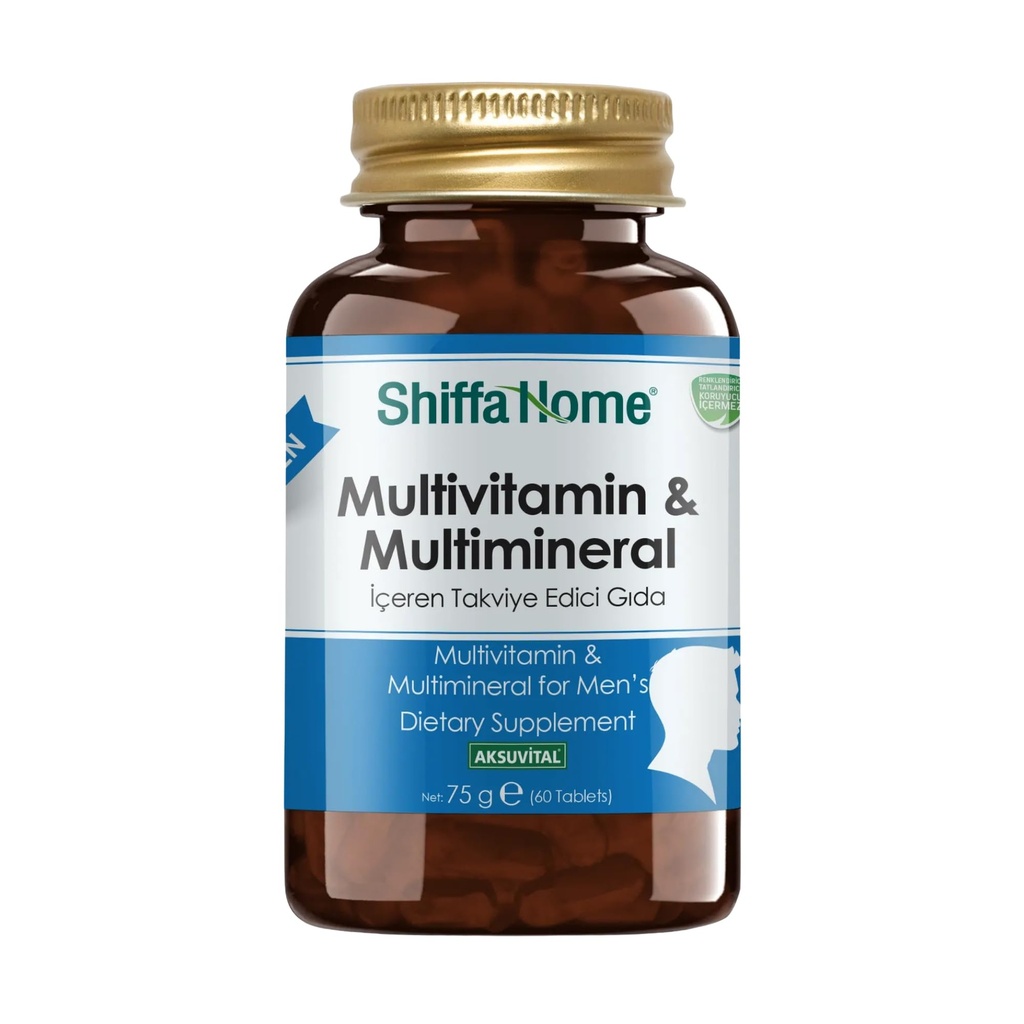 shiffahome Men’s Multivitamin & Multimineral Supplement with Zinc, Vitamin D3, B-Complex, Saw Palmetto & Botanical Extracts | Daily Nutritional Support for Men | 60 Tablets (Men)