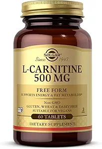 Solgar L-Carnitin 500 mg - 60 Tabletten - Non-GMO, Vegan, Glutenfrei, Dairy Free, Kosher - 30 Servierungen