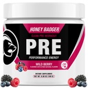 Honey Badger Pre Workout Powder, Keto Vegan Preworkout for Men & Women, Beta Alanine & Caffeine, Sugar Free Natural Energy Supplement, Wild Berry, 30 Servings