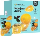 Hethstia Orange Konjac Jelly mit Collagen Peptides, 10 Pouches Fruit Jelly Snacks, Low-Calorie Trinkflasche mit Vitamin C, Sugar-Free, Keto, Gluten-Free, On-The-Go leichte Snacks