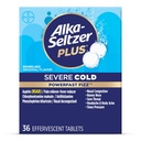 Alka-Seltzer Plus Severe Cold - Sparkling Original Powerfast Fizz Effervescent Common Cold Tablets, Sinus Congestion, Runny Nose, and Dry Cough, 36CT, Packaging May Vary