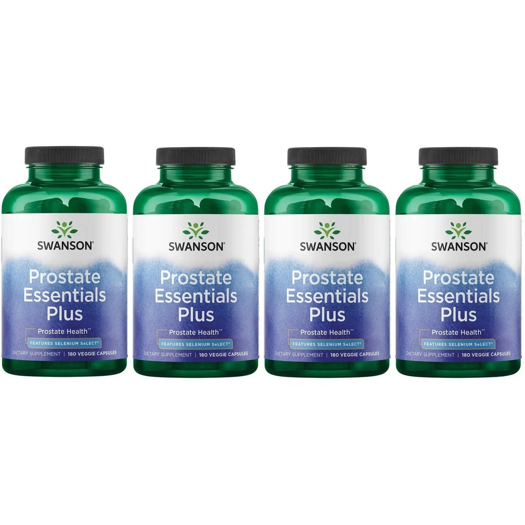 Swanson Prostate Plus - Natürliche Ergänzung für Männer Förderung gesunden Urinary Tract Flow & Frequency -Unterstützung Gesamtprostata Gesundheit - (180 Veggie Capsules) 4 Pack