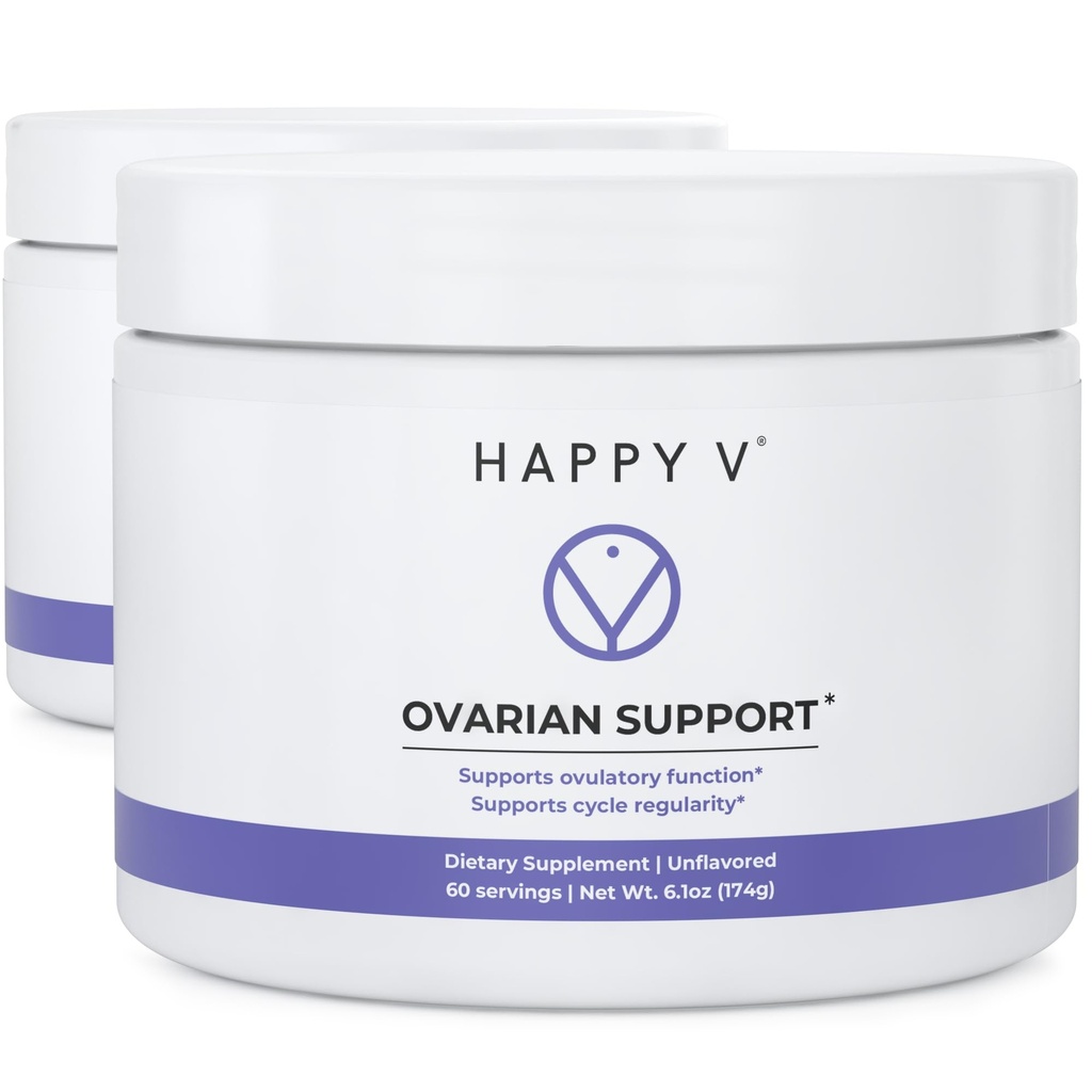 Happy V Ovarian Support for Women with Myo-Inositol & D-Chiro-Inositol 40:1| Ratio, DIM, CoQ10 & Folate | Hormone Balance, Cycle Regularity, Egg Quality & PCOS Support
