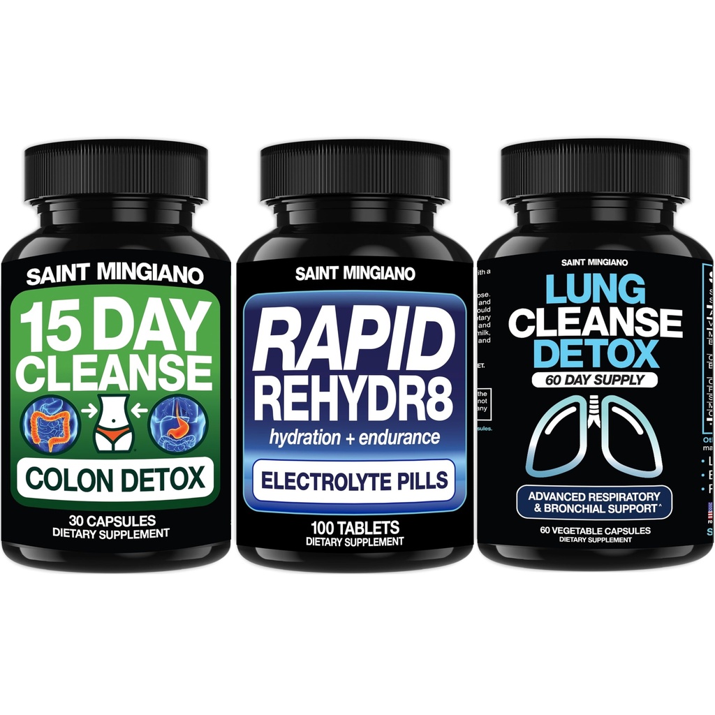 Colon Detox + Electrolytes + Lung Cleanse – 3-in-1 Support for Digestion, Hydration & Breathing