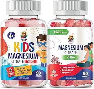 Magnesiumgummis für Kinder & Erwachsene - Kalm Magnesium Kaugummis - Magnesium Citrat Kaubare Ergänzung für Mood & Muskelunterstützung