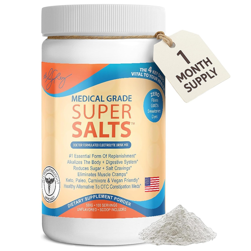 Dr. Liz Cruz Super Salts - Elektrolyte, Hydratpulver mit Natrium, Magnesium, Calcium, Kalium, Curbs Cravings, kein Zucker oder künstliches Flavoring