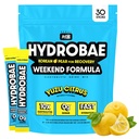 HYDROBAE High Sodium Electrolyte Powder Drink Mix - Yuzu Citrus | Fast Hydration Packets | Zero Sugar | 3,439mg Electrolytes | with Korean Pear, L-Theanine, Ginger | Made in Korea | 30 Servings