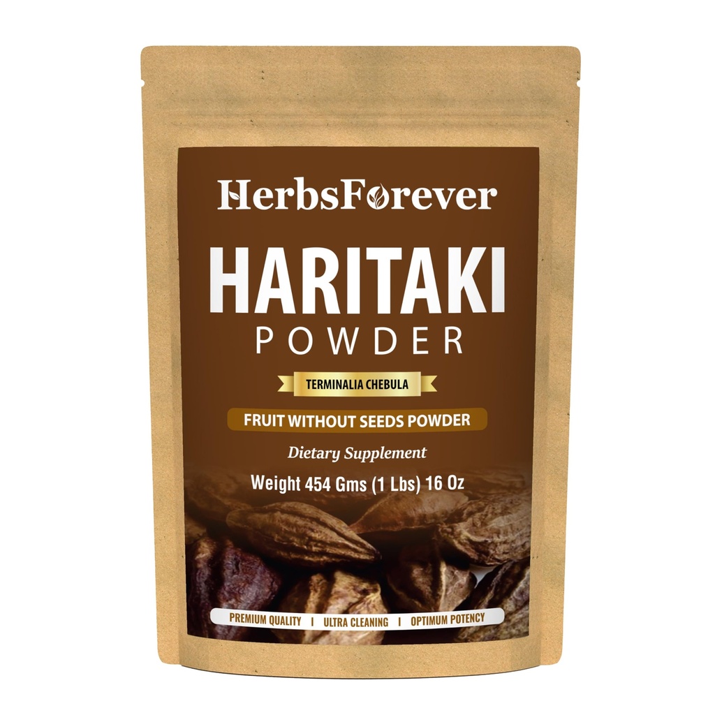 HerbsForever Haritaki Powder 454GMS | Terminalia Chebula | Non-GMO, Vegan, Gluten-Free | Raw, Freshly Ground | Natural Ayurvedic Superfood for Daily Wellness