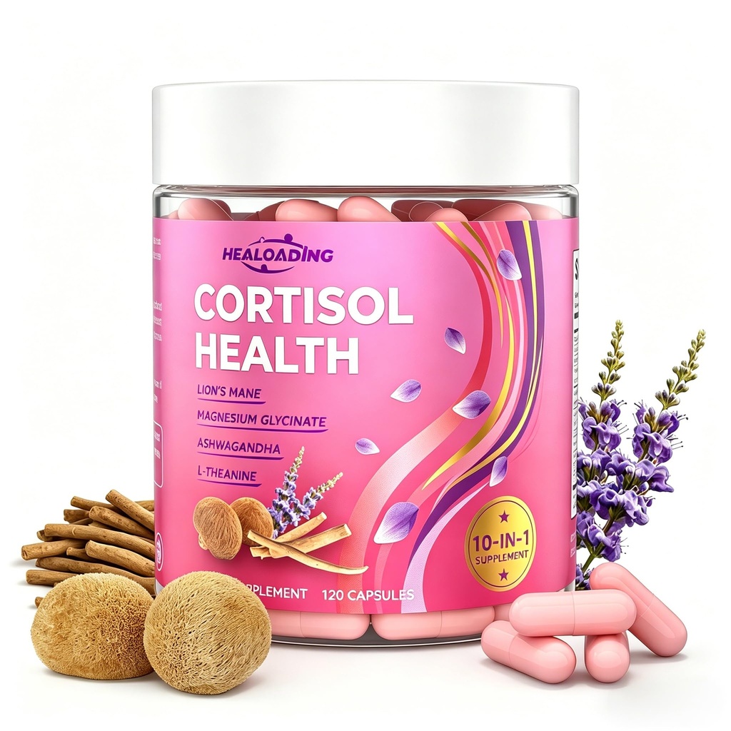 Cortisol Reducer Supplements for Women: Stress Support Capsules for Women, Helps Maintain Healthy Cortisol Levels, Adaptogen Herbal Blend, Non-GMO & Gluten Free, 120 Capsules
