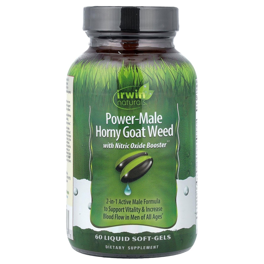Irwin Naturals Power-Male Horny Goat Weed with Nitric Oxide Booster 60 Liquid Softgel