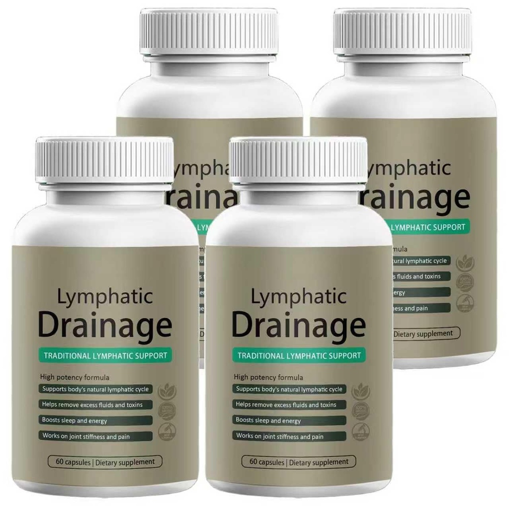 Lymphatic Drainage Supplements, Lymphatic System Support Capsules with Dandelion, Cleavers Extract & Curcumin, High Potency Herbal Formula for Fluid Balance & Overall Wellness, 60 Capsules