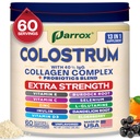 Colostrum Powder with 40% IgG, Collagen, Probiotics, Burdock Root, L-Glutamine, Elderberry, Vitamin C, Vitamin E, Vitamin D3, Inulin, Selenium, Dandelion Root, Zinc, 60 Servings (Unflavored)